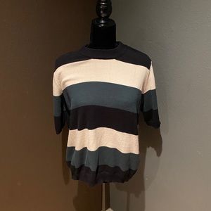 Who What Wear Striped Short Sleeve Sweater Sz XL